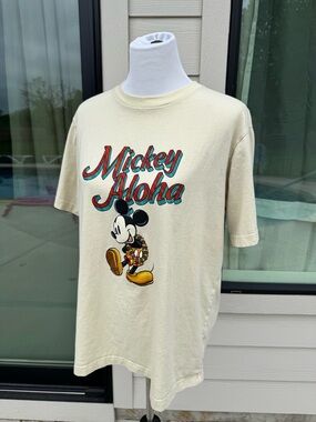 Yellow Disney Mickey Aloha Graphic Tee